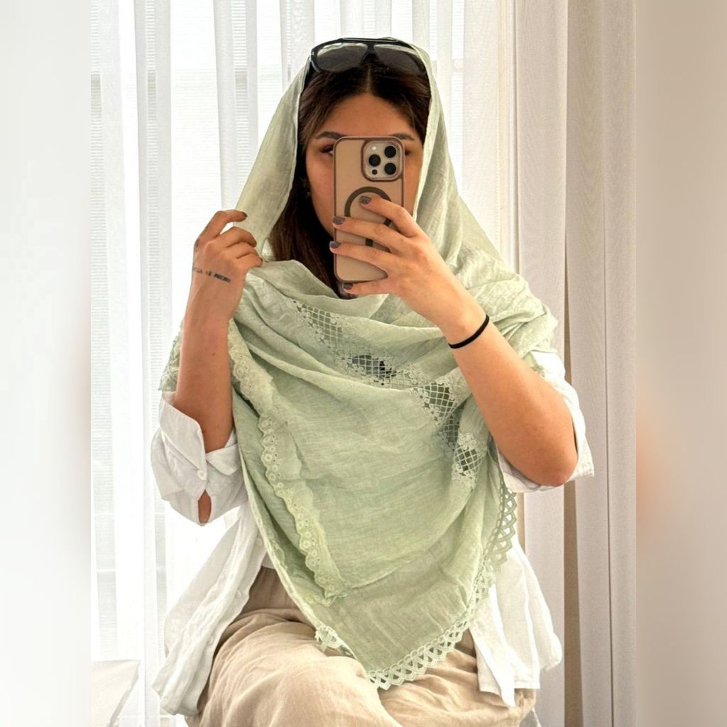 خرید آنلاین شال حاشیه دانتل بهاره