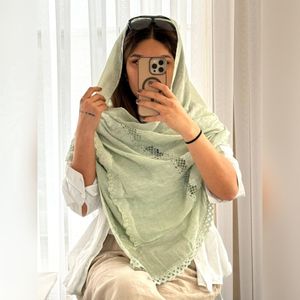 خرید آنلاین شال حاشیه دانتل بهاره