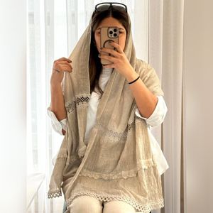 خرید اینترنتی شال حاشیه دانتل بهاره