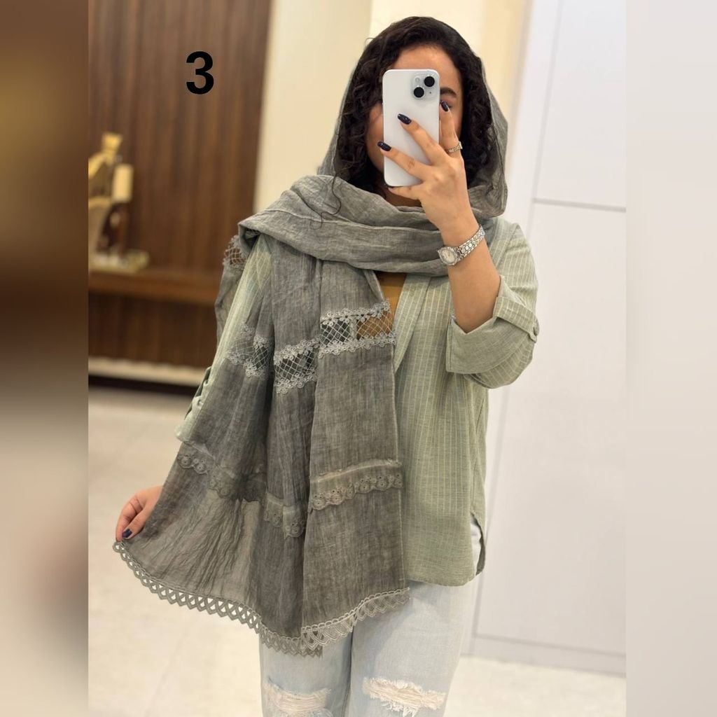 خرید انلاین شال حاشیه دانتل بهاره