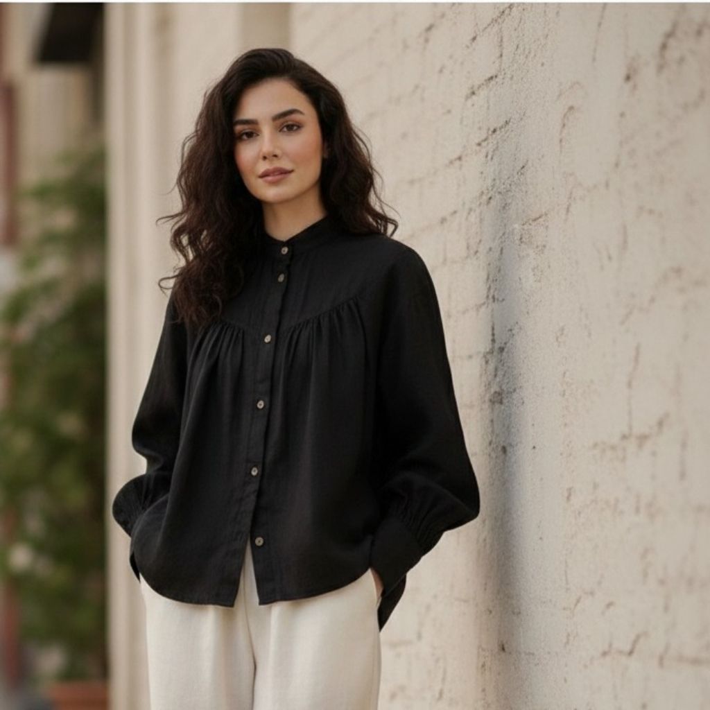 مشخصات شومیز لینن نخ با بهترین کیفیت پارچه و دوخت