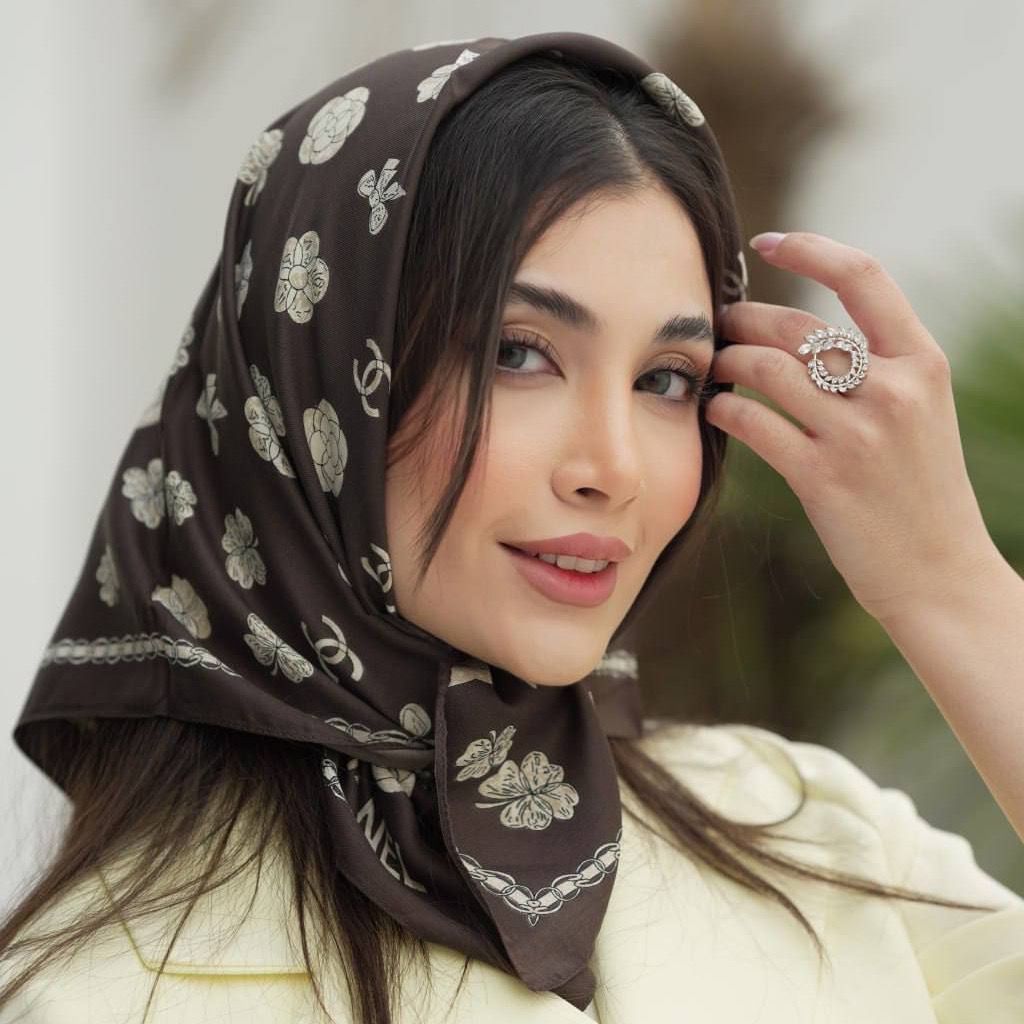 قیمت مینی اسکارف ابریشم توییل مجلسی کد 1208