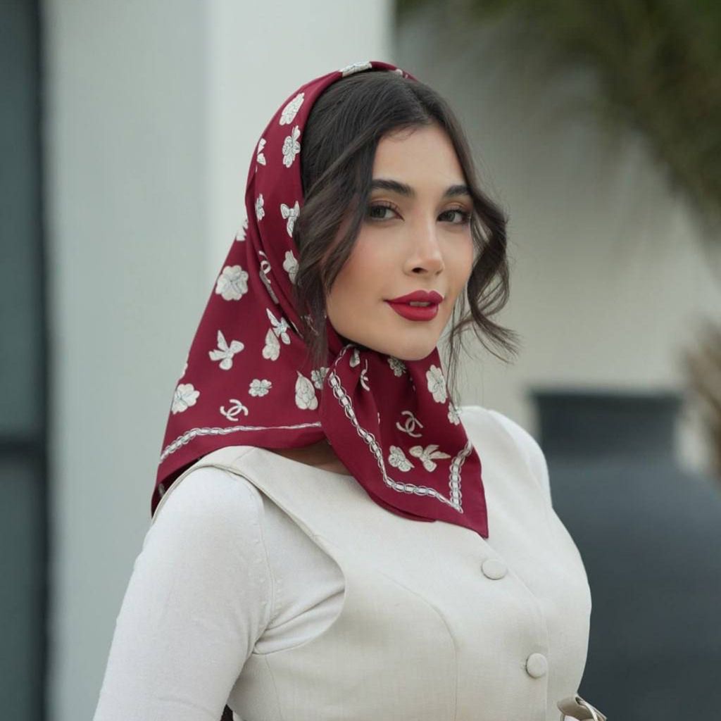 خرید آنلاین مینی اسکارف ابریشم توییل مجلسی کد 1208