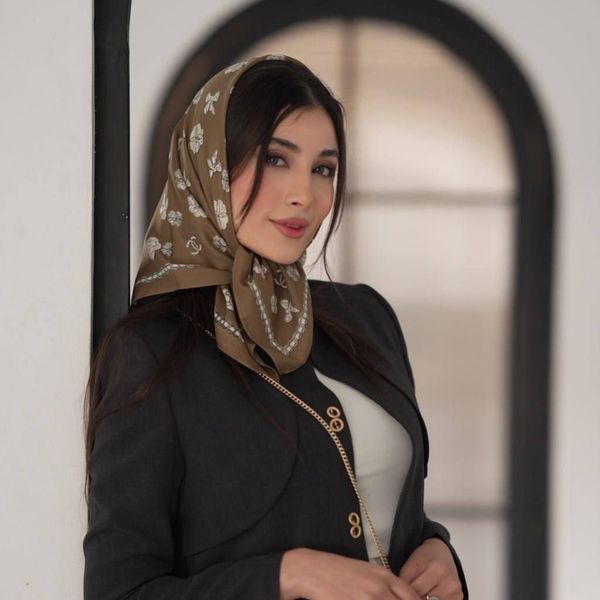مینی اسکارف ابریشم توییل مجلسی کد 1208