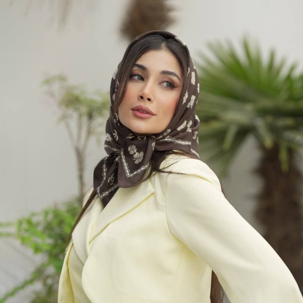 خرید انلاین مینی اسکارف ابریشم توییل مجلسی کد 1208