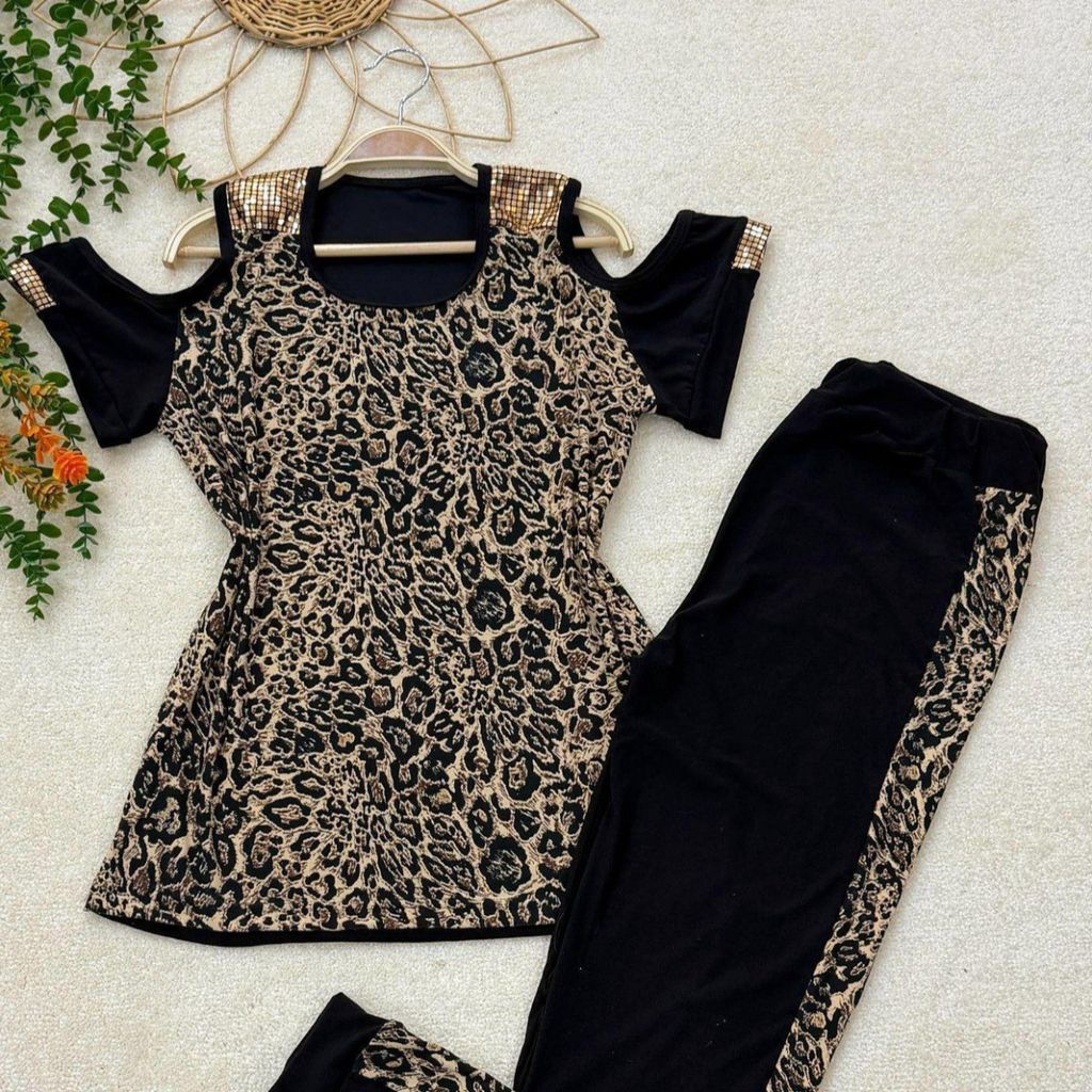 مشخصات ست تونیک شلوار زنانه و دخترانه طرح فرتوش