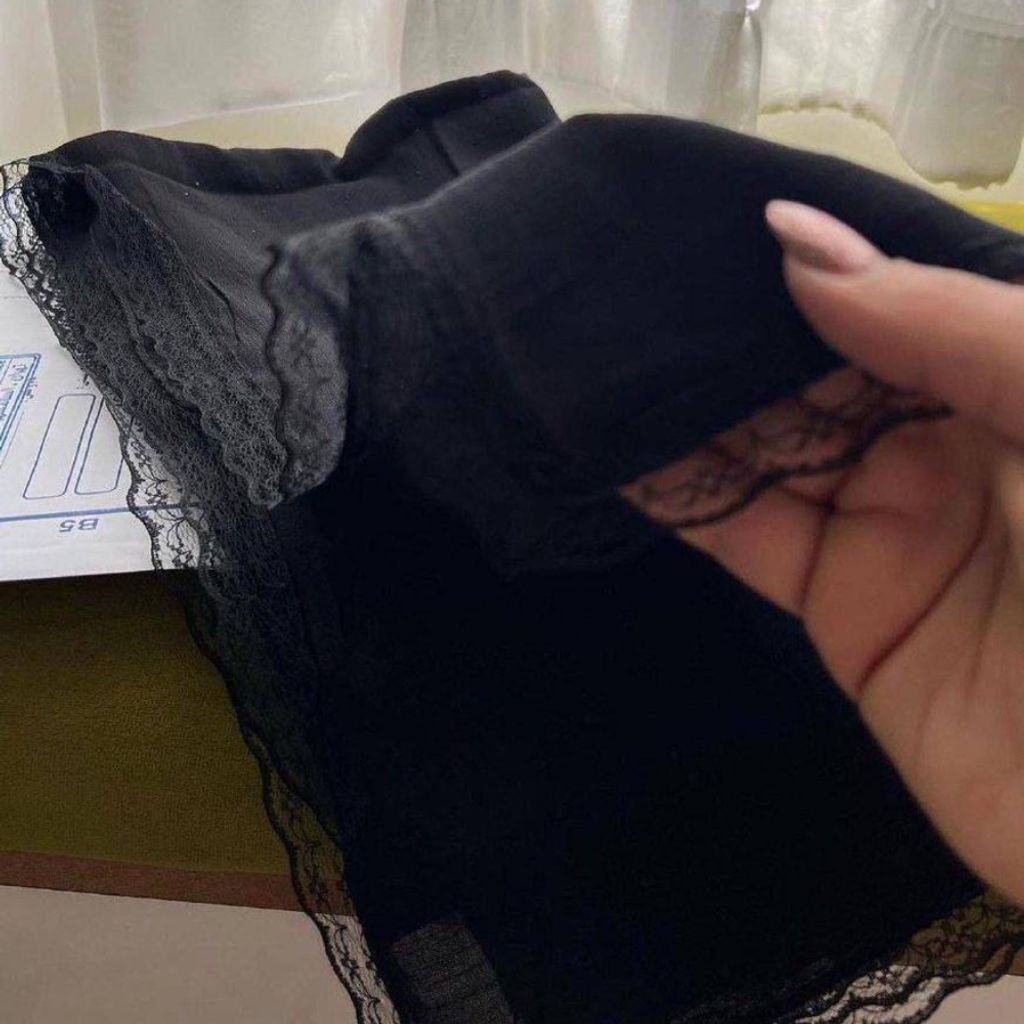 خرید اینترنتی شال اسلپ جت بلک دور دانتل 1218