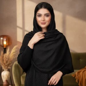شال نخی پلیسه مشکی تک رنگ جنس سیا اسکارف اعلا