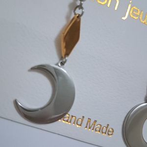 قیمت گوشواره استیل طرح ماه