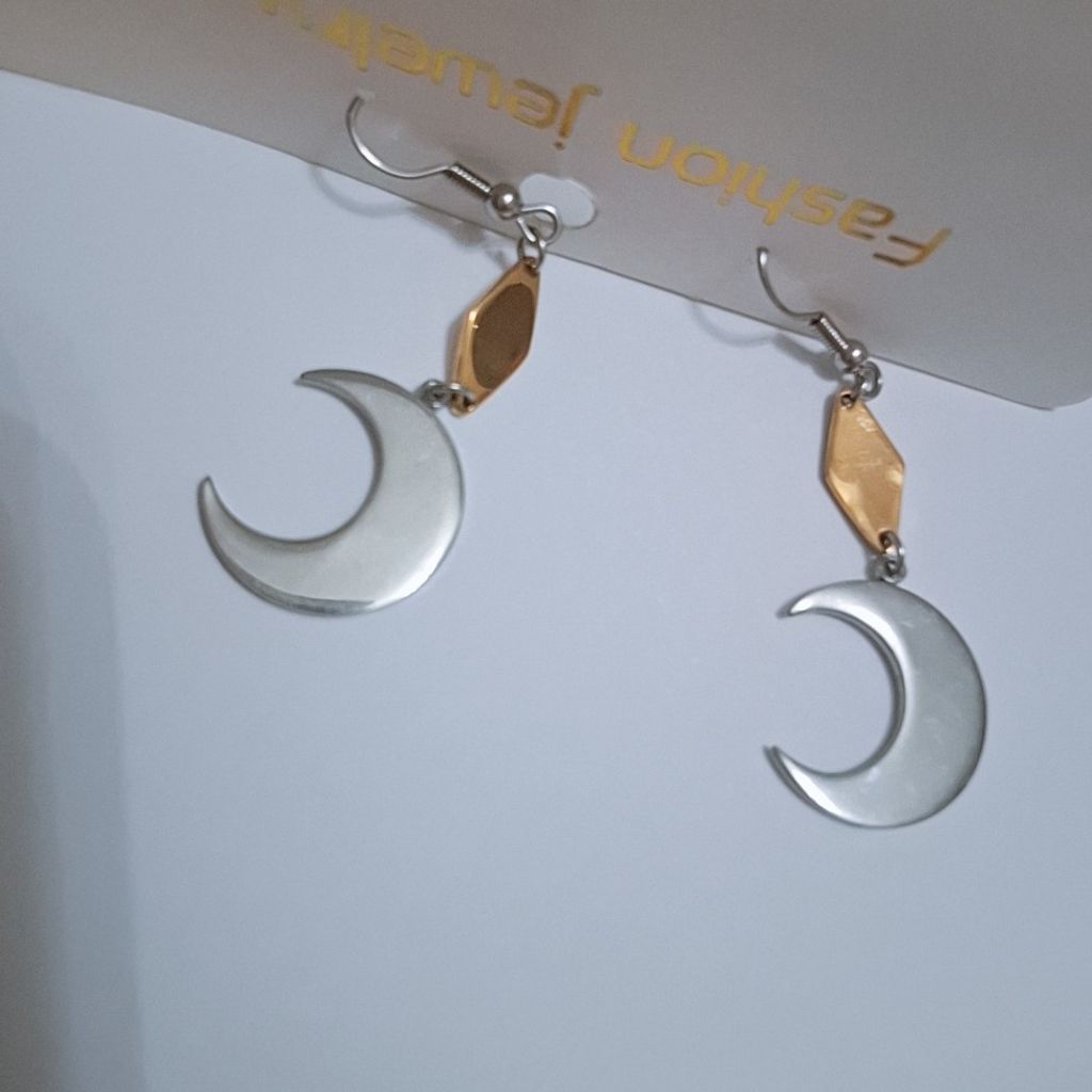 قیمت گوشواره استیل طرح ماه