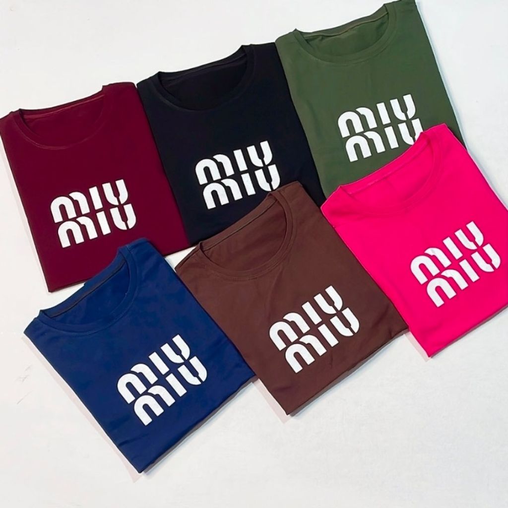 فروش اینترنتی ست تیشرت باکسی + شلوار بگ___ نخپنبه سوپر زنانه miu miu