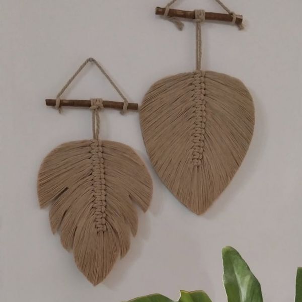 ست دو عددی برگ‌دیواری مکرومه بافی