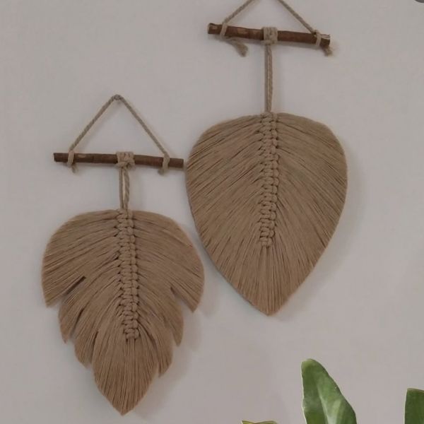 ست دو عددی برگ‌دیواری مکرومه بافی
