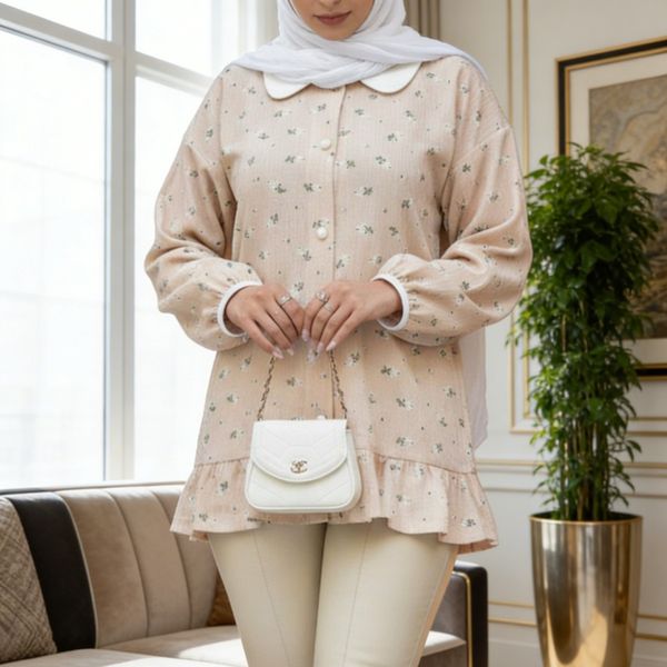 تونیک مانتویی گل گچی