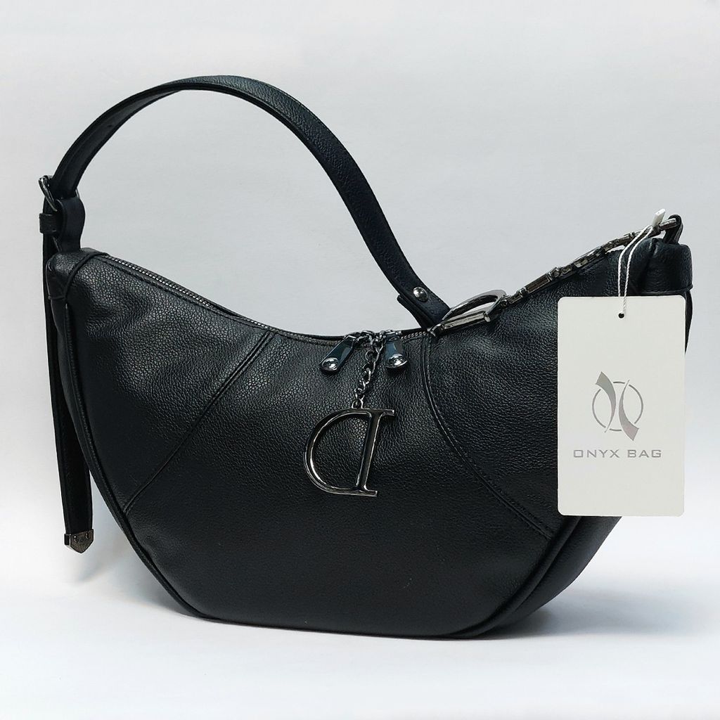 قیمت ارزان کیف چرمی دوشی زنانه وارداتی خارجی مدل هلال (Hobo) - برند Onyx Bag
