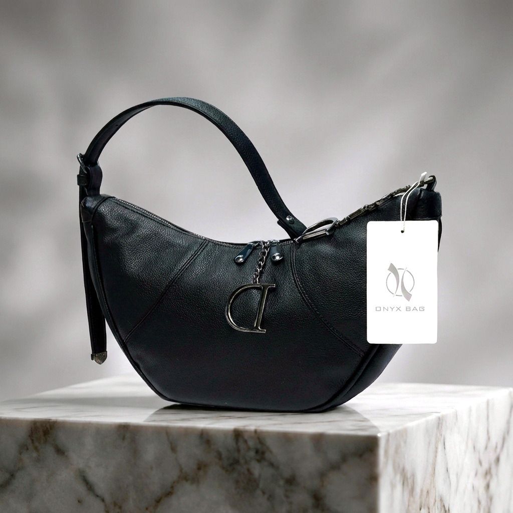 خرید انلاین کیف چرمی دوشی زنانه وارداتی خارجی مدل هلال (Hobo) - برند Onyx Bag