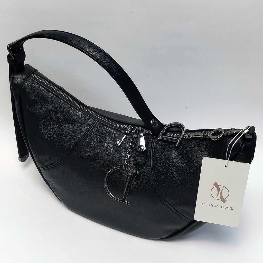 قیمت ارزان کیف چرمی دوشی زنانه وارداتی خارجی مدل هلال (Hobo) - برند Onyx Bag