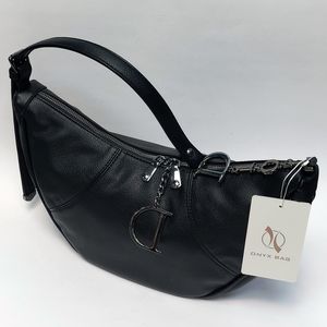 قیمت ارزان کیف چرمی دوشی زنانه وارداتی خارجی مدل هلال (Hobo) - برند Onyx Bag