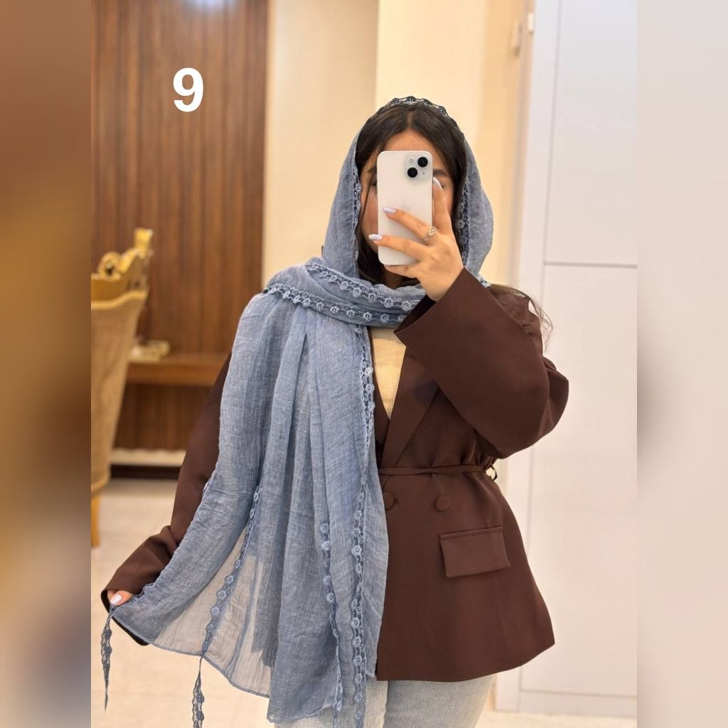 خرید انلاین شال بهاره نخ پنبه دانتل گل سنگشور