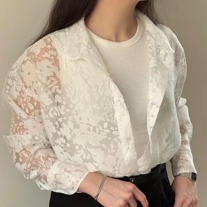 شومیز شیشه ای مجلسی طرح گل زنانه عید