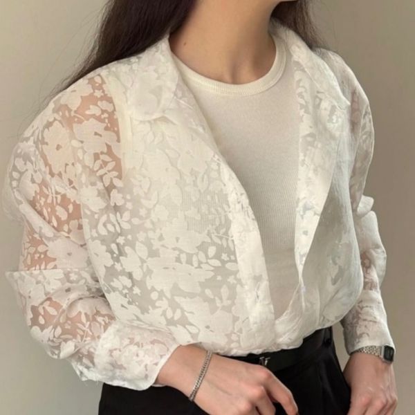 شومیز شیشه ای مجلسی طرح گل زنانه عید