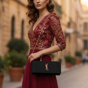 کیف دسته فلزی رودوشی زنانه طرح ایوسن لورن YLS