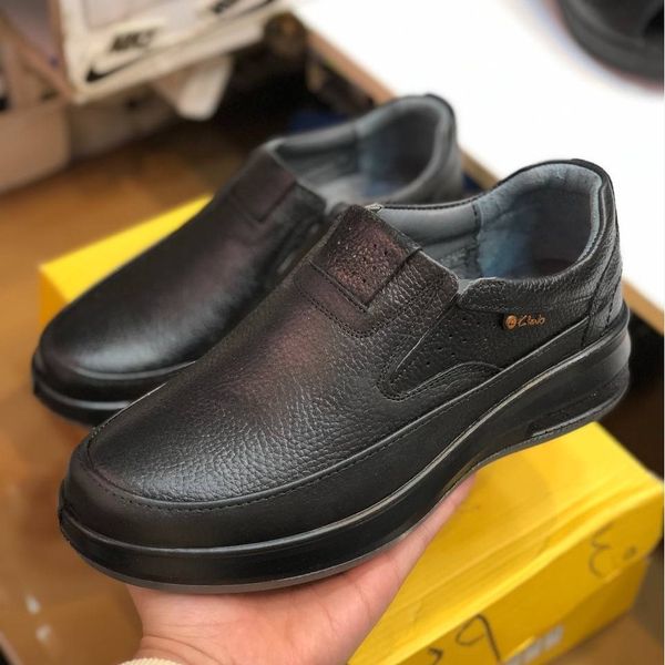 کفش چرم مردانه بی بند تزریق مدل ویستا