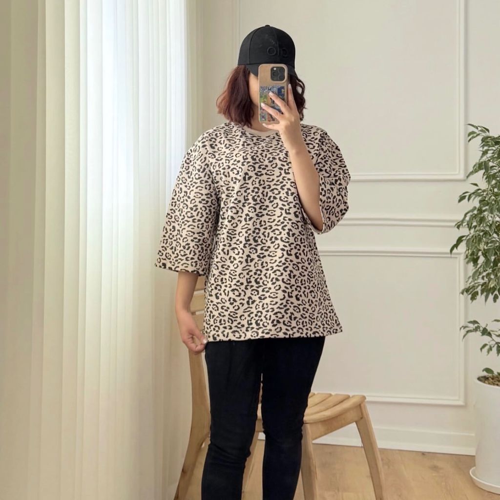 قیمت تیشرت باکسی پلنگی