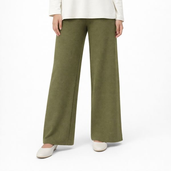 شلوار بافت زنانه سبز