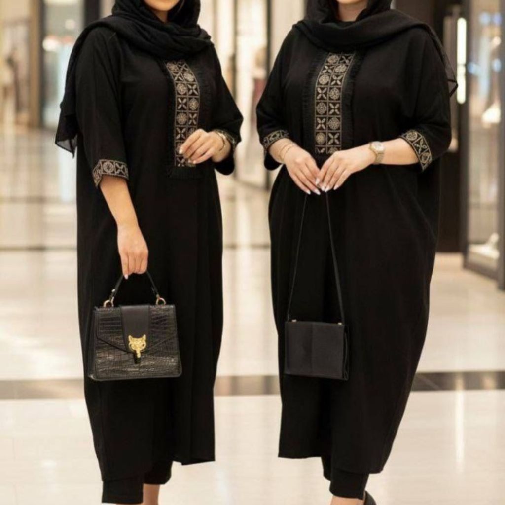 مشخصات مانتو عبایی ابروبادی مدل کتیبه