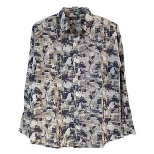 خرید آنلاین پیراهن مردانه اسپرت نخی طرح دار قواره ازاد