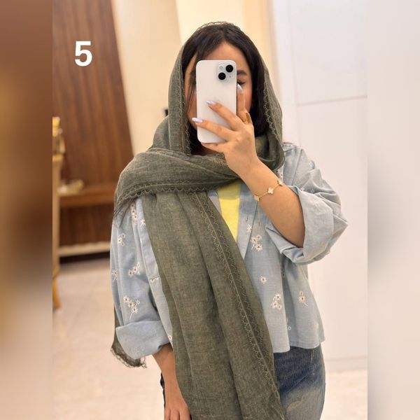شال ماهی دور دانتل نخ پنبه