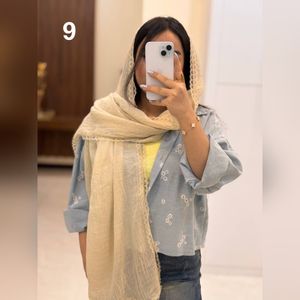 خرید آنلاین شال ماهی دور دانتل نخ پنبه