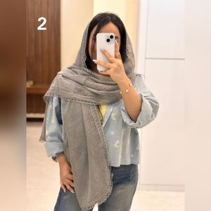 فروش اینترنتی شال ماهی دور دانتل نخ پنبه
