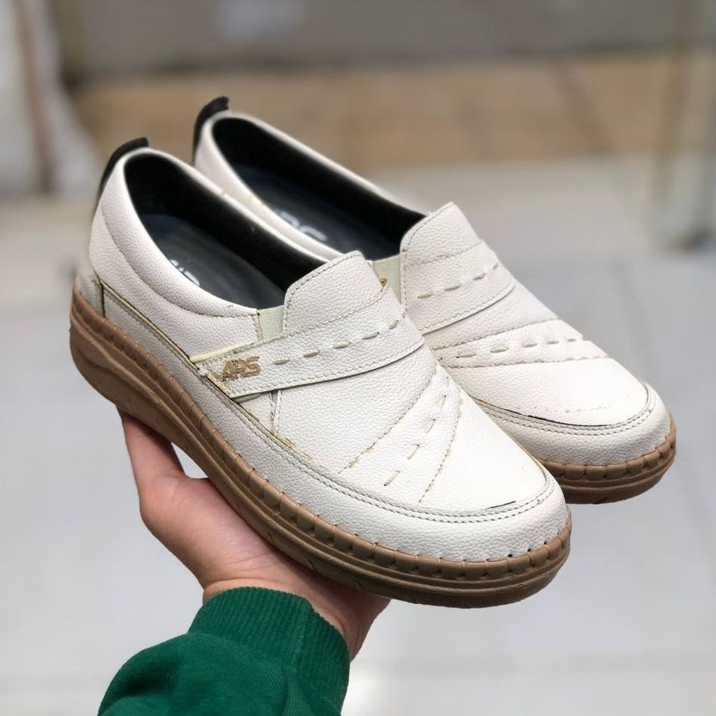 خرید انلاین کفش چرم طبی زنانه مدل مونا سفید