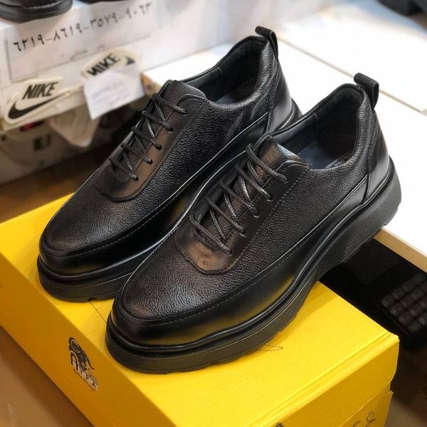 کفش چرم لژدار مردانه مدل لویز مشکی