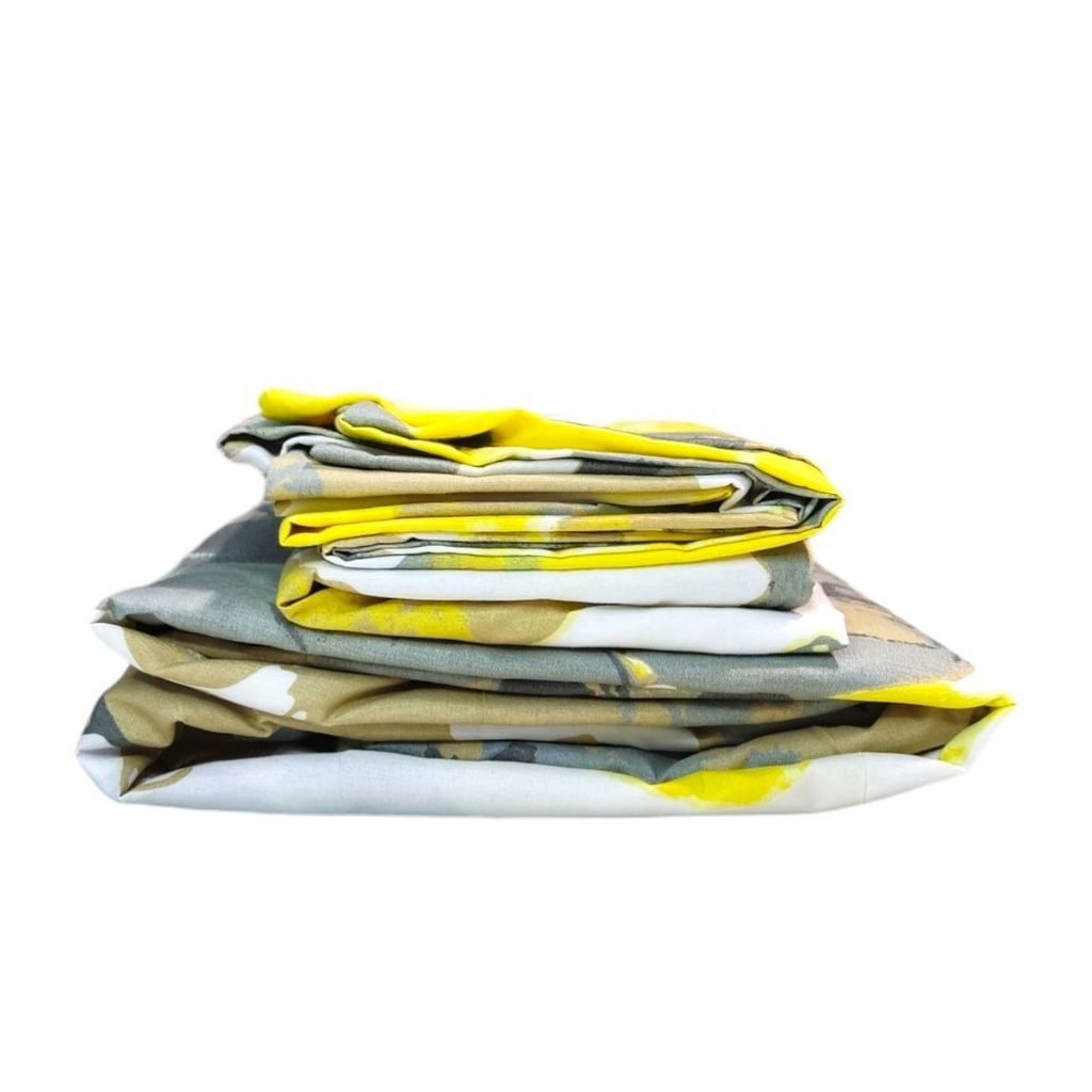 خرید اینترنتی قیمت سرویس ملحفه دونفره آدلانته(ADL) طرح آفتاب گردان عرض 160 + کش نگدارنده