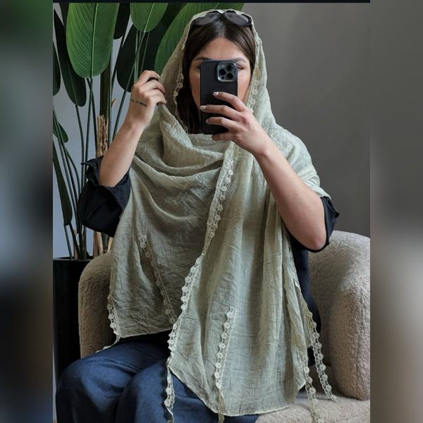 شال دانتل گل نخ پنبه سنگشور