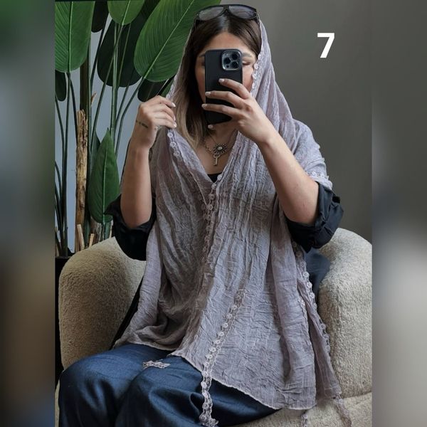 شال دانتل گل نخ پنبه سنگشور
