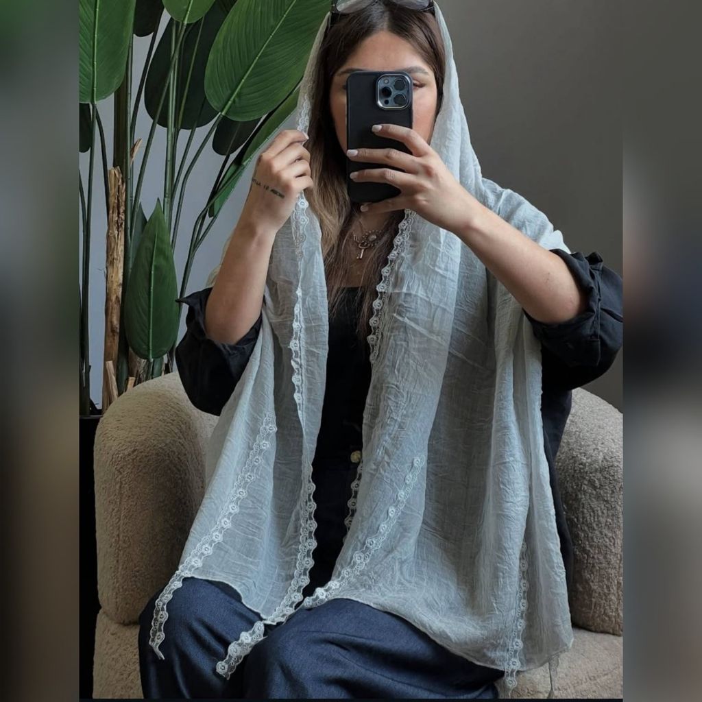 قیمت شال دانتل گل نخ پنبه سنگشور