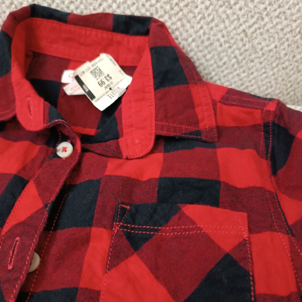 قیمت ارزان بلوز چهارخونه قرمز وشکی وارداتی بنگلادشی