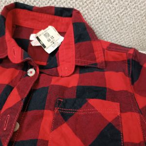 قیمت ارزان بلوز چهارخونه قرمز وشکی وارداتی بنگلادشی