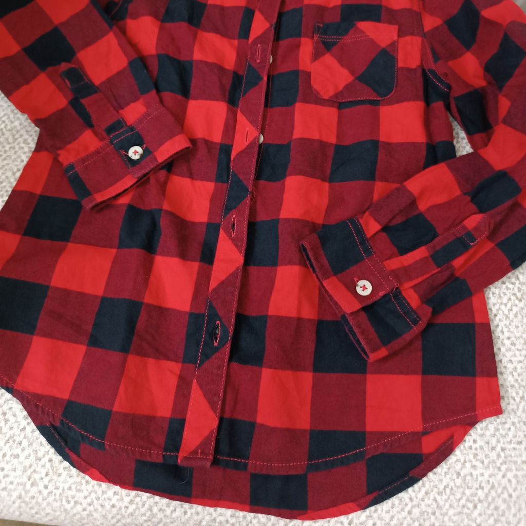 خرید اینترنتی بلوز چهارخونه قرمز وشکی وارداتی بنگلادشی