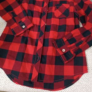 خرید اینترنتی بلوز چهارخونه قرمز وشکی وارداتی بنگلادشی