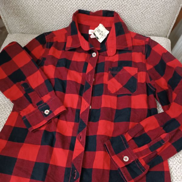 بلوز چهارخونه قرمز مشکی وارداتی بنگلادشی