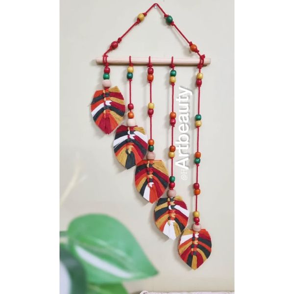 دیوارکوب برگ مکرومه بافی طرح ترگل ارسال رایگان