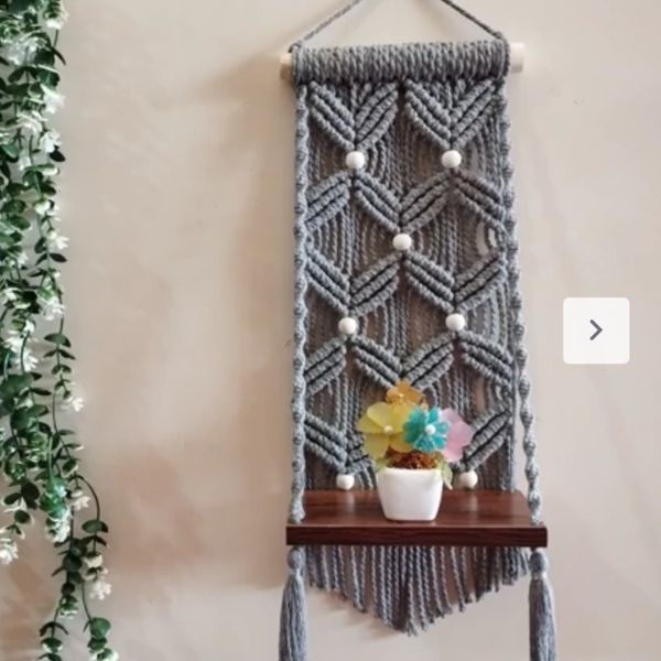 شلف چوبی مکرومه بافی ارسال رایگان طرح تارا
