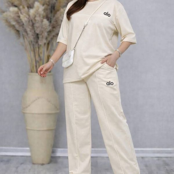 ست تیشرت و شلوار alo مغزی روزی  خونگی