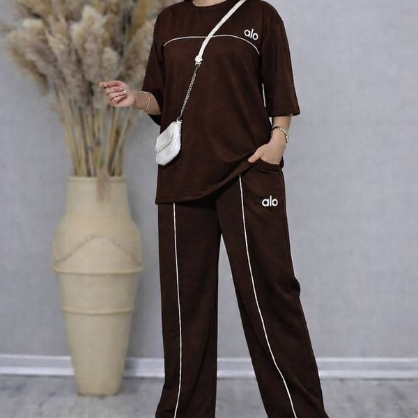 ست تیشرت و شلوار alo مغزی روزی  خونگی