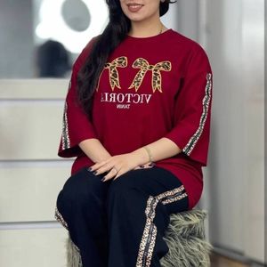 ست تیشرت و شلوار پاپیون پلنگی خونگی